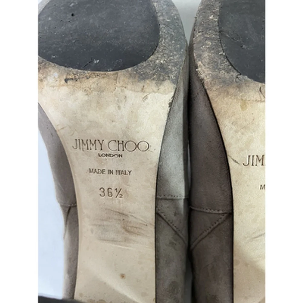 Jimmy Choo Malene 85 Suede Knotted Pull On Bootie In Stone EU 36.5 US 6